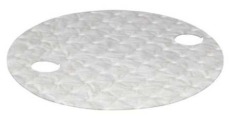 OIL-DRI Drum Top Absorbent Pad, 8 gal, 22 in Dia., Oil-Based Liquids, White, Polypropylene L90910