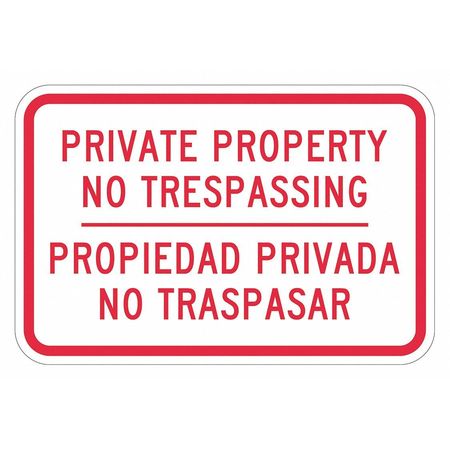 LYLE Warning Sign, 12 in H, 18 in W, Aluminum, Horizontal Rectangle, English, Spanish, T1-3163-HI_18x12 T1-3163-HI_18x12