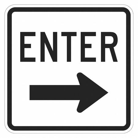 LYLE Enter Sign For Parking Lots, 18 in H, 18 in W, Aluminum, Square, English, T1-1888-EG_18x18 T1-1888-EG_18x18