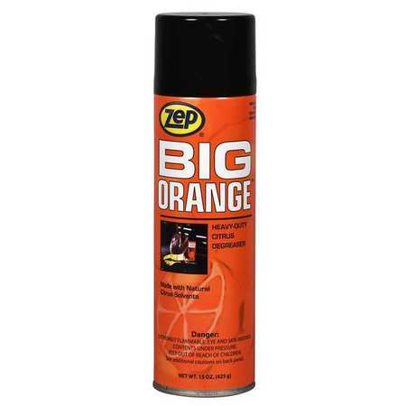 ZEP Big Orange Solvent Degreaser, 15 Oz Aerosol Can, Liquid, Clear, 12 PK 11401