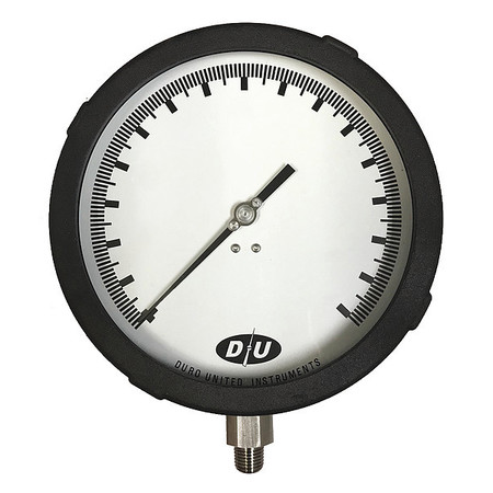 DURO Compound Gauge, -30 to 0 to 30 in Hg/psi, 1/4 in MNPT, Black 6.2022213E7