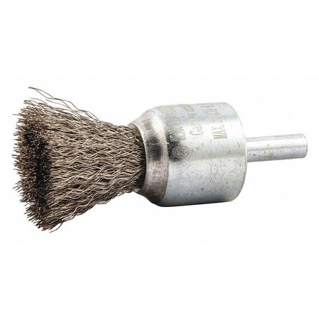 ZORO SELECT End Brush, Shank 1/4", Wire 0.008" dia., Bristle Trim Length: 1 in 66254442933