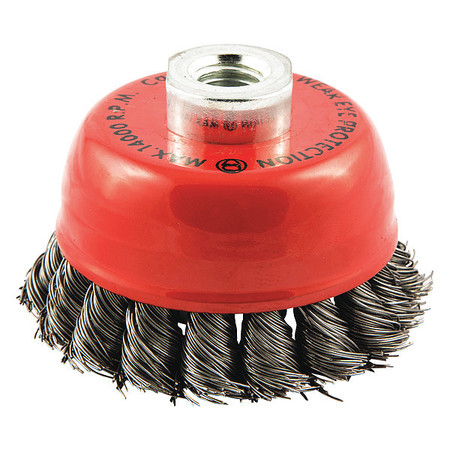 Zoro Select Cup Brush, Wire 0.020" dia., Carbon Steel 66254442950