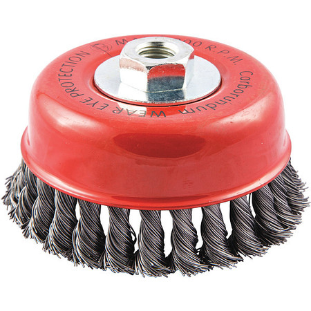 Zoro Select Cup Brush, Wire 0.020" dia., Carbon Steel 66254442955