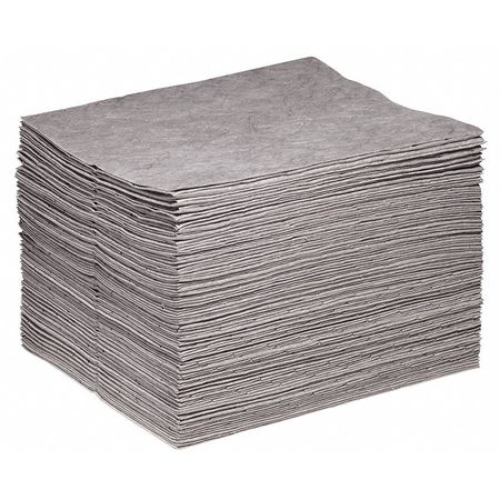 SPILLTECH Absorbent Pad, 20 gal, 15 in x 19 in, Universal, Gray, Polypropylene GPD100H