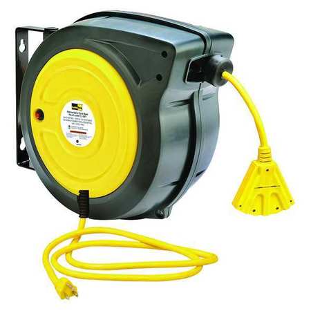 Bayco SL-8904-40 15-Amp Quad-Tap Retractable Reel , Yellow