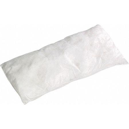 SPILLTECH Absorbent Pillow, 23 gal, 8 in x 18 in, Oil-Based Liquids, White, Spunbound Polypropylene WPIL818