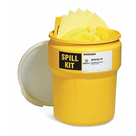Spilltech Spill Kit, Drum, Chemical/Hazmat, 18" H SPKHZ-10