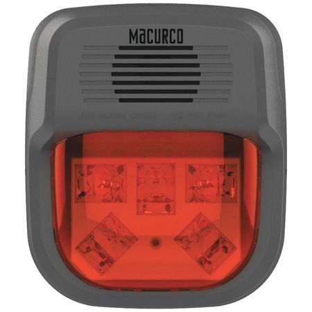 MACURCO Horn Strobe Alarm, 4-3/4" L, 2" W, LED HS-R