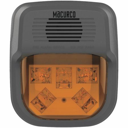 MACURCO Horn Strobe Alarm, 4-3/4" L, 2" W, LED HS-A