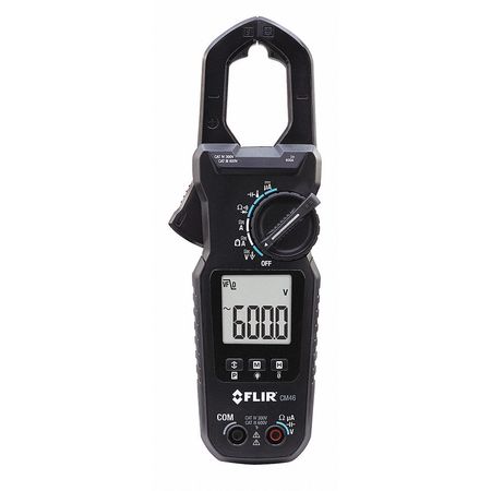 FLIR Clamp Meter, LCD, 400 A, 1.2 in (30 mm) Jaw Capacity, CAT IV 300V Safety Rating CM46