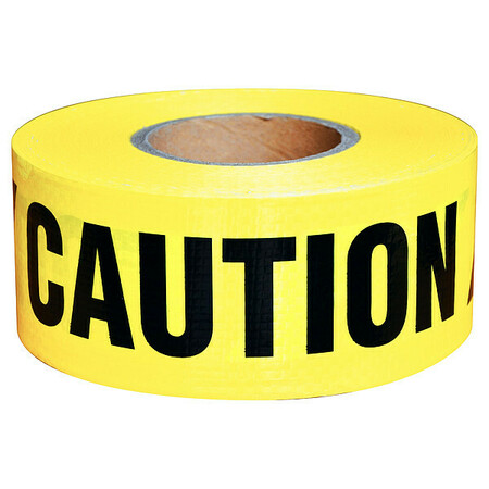 ZORO SELECT Barricade Tape, Caution, Yellow, Roll 3" Y35M31000C-12