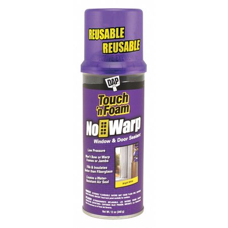 TOUCH 'N SEAL Window & Door Spray Foam Sealant, 12 oz, Aerosol Can, White, 1 Component 7565004000