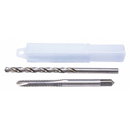 CLE-LINE 2PC Jobber Drill and Spiral Point Plug Tap Set Cle-Line 1860 Bright HSS #25 & #10-24 C22307
