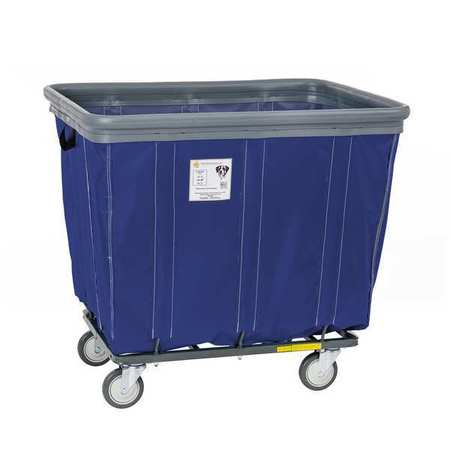 R&B Wire Products Vinyl Basket Truck with Air Cushion Bumper and Steel Base, 20 Bushel, Navy 420SOBC/NVY