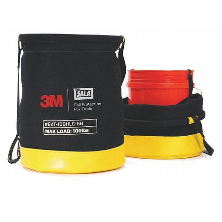 3M DBI-SALA Bucket Bag, Bucket, Black, Yellow, Canvas 1500135