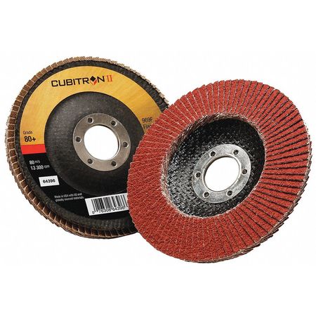 3M CUBITRON Flap Disc, Type 29, 4-1/2" dia., 80 Grit 7100104990