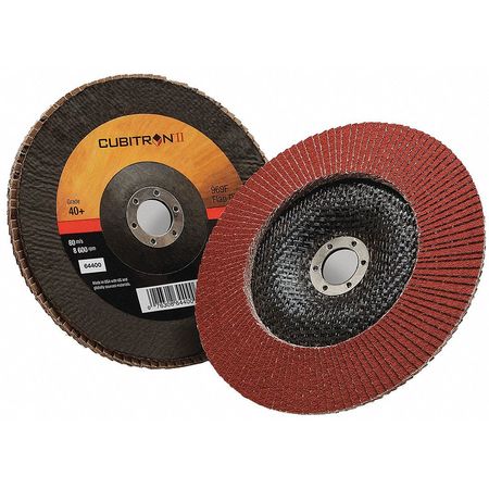 3M CUBITRON Flap Disc, Type 29, 7" dia., 40 Grit 7100104885