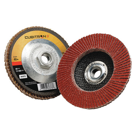 3M Cubitron Flap Disc, Type 27, 4-1/2" dia., 40 Grit 7100104925