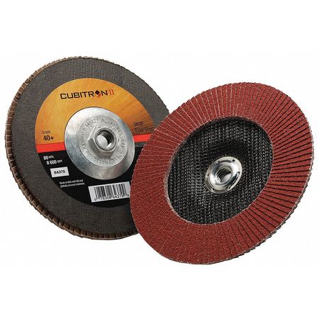 3M CUBITRON Flap Disc, Type 27, 7" dia., 40 Grit 7100104915