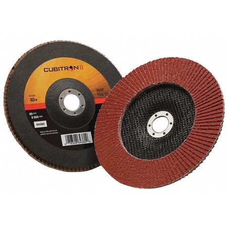 3M CUBITRON Flap Disc, Type 27, 7" dia., 40 Grit 7100104923