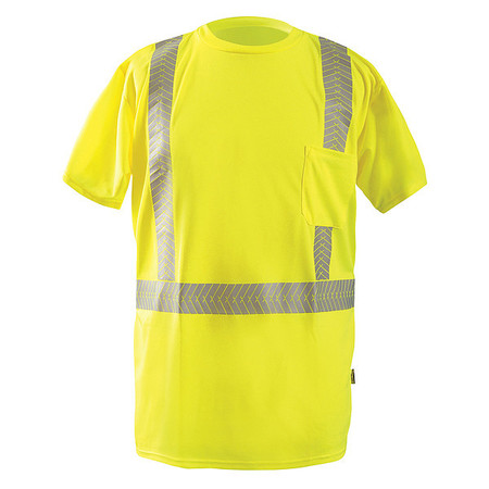 OCCUNOMIX Long Sleeve T-Shirt, 3XL, ANSI Class 2 LUX-TSSP2B-Y3X