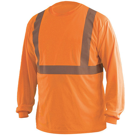 OCCUNOMIX Long Sleeve T-Shirt, M, ANSI Class 2 LUX-LSET2B-OM