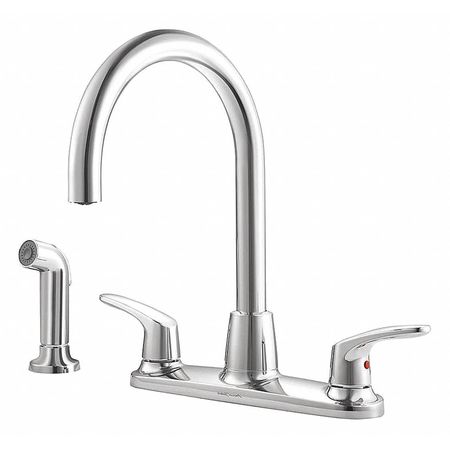 American Standard Manual, 8" Mount, 4 Hole Gooseneck Kitchen Faucet 7074551.002