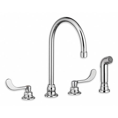 American Standard Manual, 8" Mount, Commercial 4 Hole Gooseneck Kitchen Faucet 6403171.002