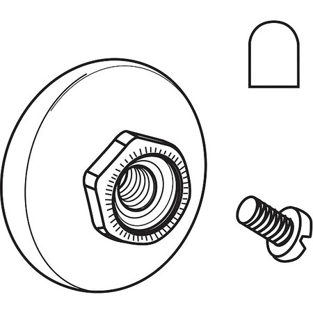 ZORO SELECT Door Roller, Nylon, 3/4"L, PR 21-51