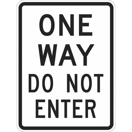 LYLE One Way Traffic Sign, 18 in H, 12 in W, Aluminum, Vertical Rectangle, English, T1-1017-EG_12x18 T1-1017-EG_12x18
