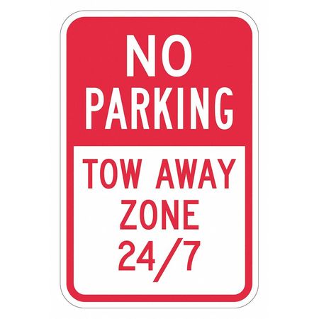 LYLE Tow Zone No Parking Sign, 18" x 12, T1-3055-HI_12x18 T1-3055-HI_12x18