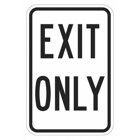 LYLE Exit Only Parking Sign, 18 in Height, 12 in Width, Aluminum, Vertical Rectangle, English T1-6208-EG_12x18