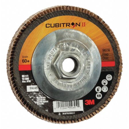 3M CUBITRON Flap Disc, Type 29, 4-1/2" dia., 60 Grit 7010308947