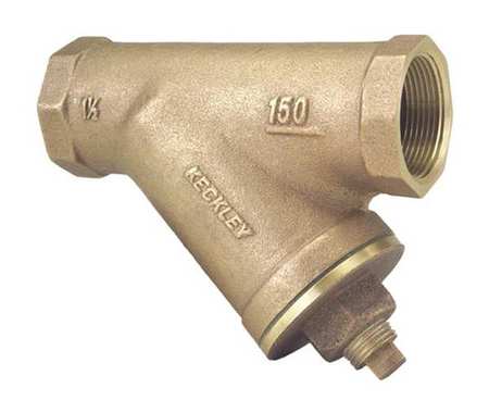 Keckley 1/2", Threaded, Bronze, Y Strainer, 200 psi @ 150 Degrees F WOG, 125 psi @ 400 Degrees F WSP 1/21THY-BCM20M34-FTI-F