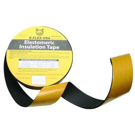 K-Flex Usa Pipe Insulation Tape, 30 ft Overall Lg, 2 in Overall Wd, 125 mil Thick, Buna-N Rubber/PVC, Black 800-EL-018