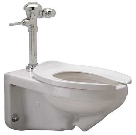 Zurn Flush Valve Toilet, 1.28 gpf, Flushometer Single Flush, Wall Hung Mount, Elongated, White Z5615.258.00.00.00