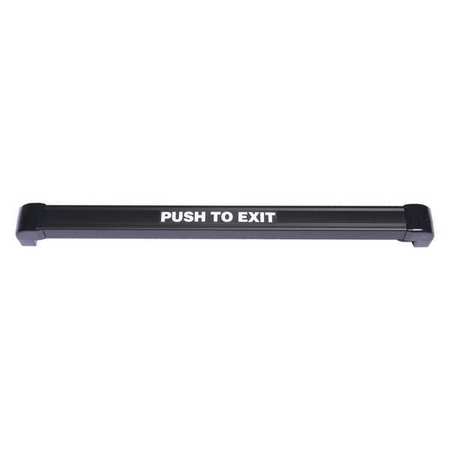 SECURITRON Push to Exit Bar, 48 in.W, NoRelease, Black DTSB-BK-48