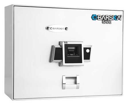 Barska Biometric Safe, White, 21 lb., 1.08 cu. ft. AX12402