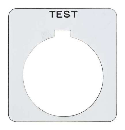 SCHNEIDER ELECTRIC Legend Plate, Square, Test, White 9001KN226WP