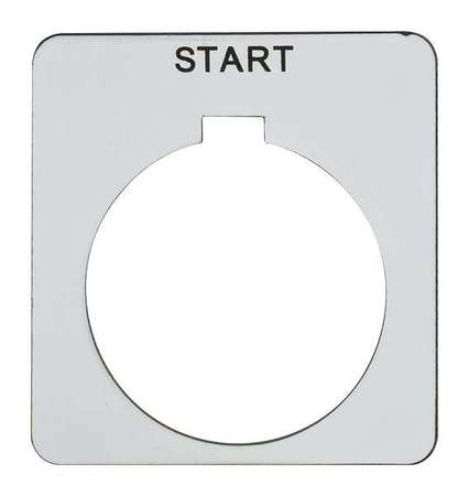 SCHNEIDER ELECTRIC Legend Plate, Square, Start, White 9001KN201WP