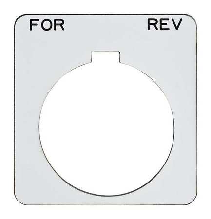 SCHNEIDER ELECTRIC Legend Plate, Square, For.-Rev., White 9001KN239WP