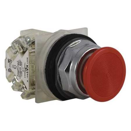 SCHNEIDER ELECTRIC Non-Illuminated Push Button, 30 mm, 1NO/1NC, Red 9001KR4RH13