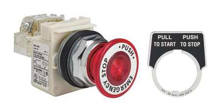 Schneider Electric Mushroom Head Push Button, 30 mm, SPDT, Red 9001KR9P1R05H13