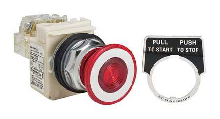 SCHNEIDER ELECTRIC Illuminated Push Button, 30 mm, 1NO/1NC, Red 9001KR9P35LRRH13