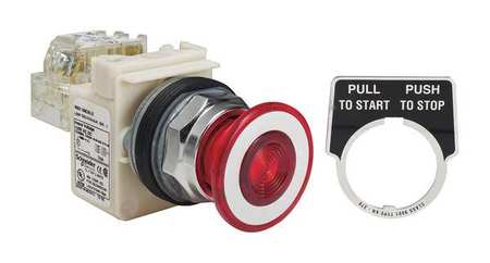 SCHNEIDER ELECTRIC Illuminated Push Button, 30 mm, 1NO/1NC, Red 9001KR9P38LRRH13