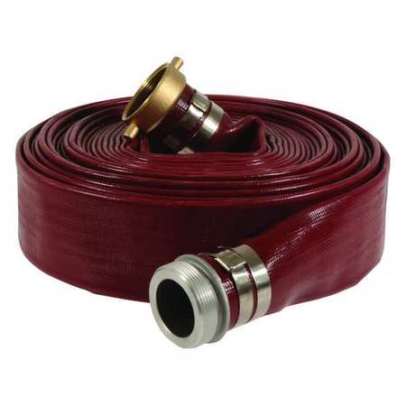 ZORO SELECT 1-1/2" ID x 50 ft PVC Water Discharge Hose 150 PSI RD, Includes: Gasket 45DU05