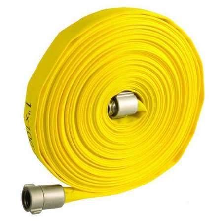 ZORO SELECT Fire Hose, 1in.x50 ft., NPSH, Yellow, 300psi 45DV11