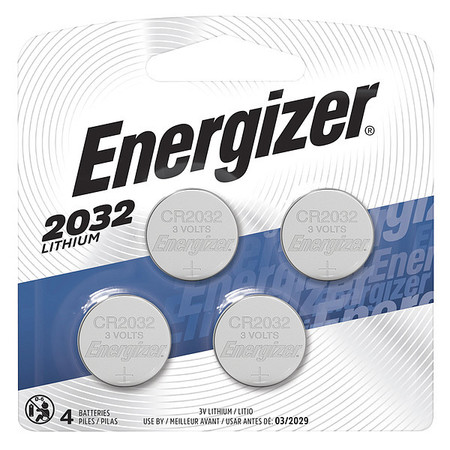 Energizer Coin Cell Battery, 2032, Lithium, 3V, Pack of 4 2032BP-4