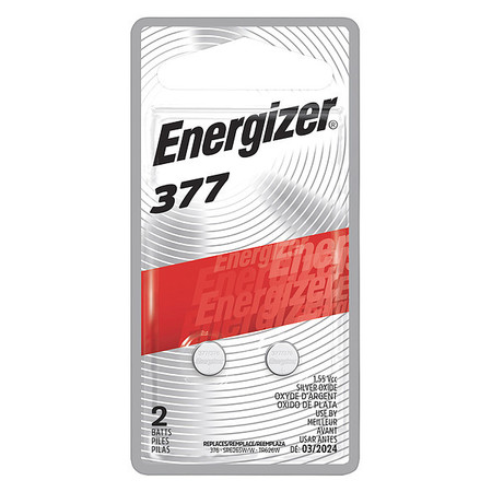 ENERGIZER Coin Cell, 377, 1.5V, PK2 377BPZ-2